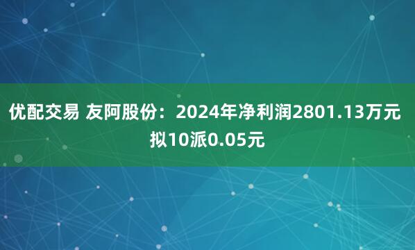 优配交易 友阿股份：2024年净利润2801.13万元 拟10派0.05元